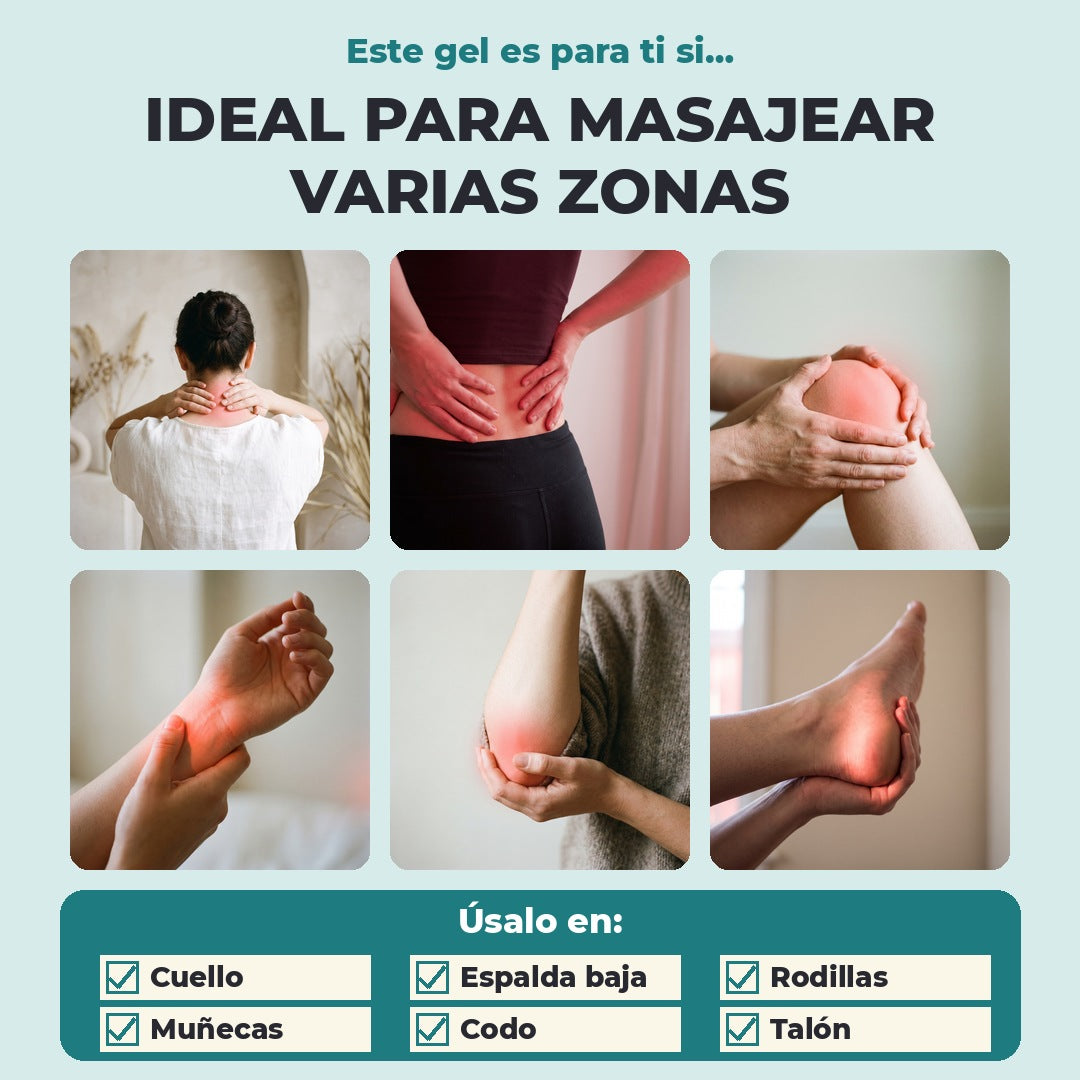 Ideal para masajear varias zonas: cuello, espalda baja, rodillas, muñecas, codo y talón