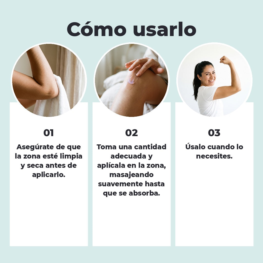 Cómo usar el gel de masaje en 3 pasos