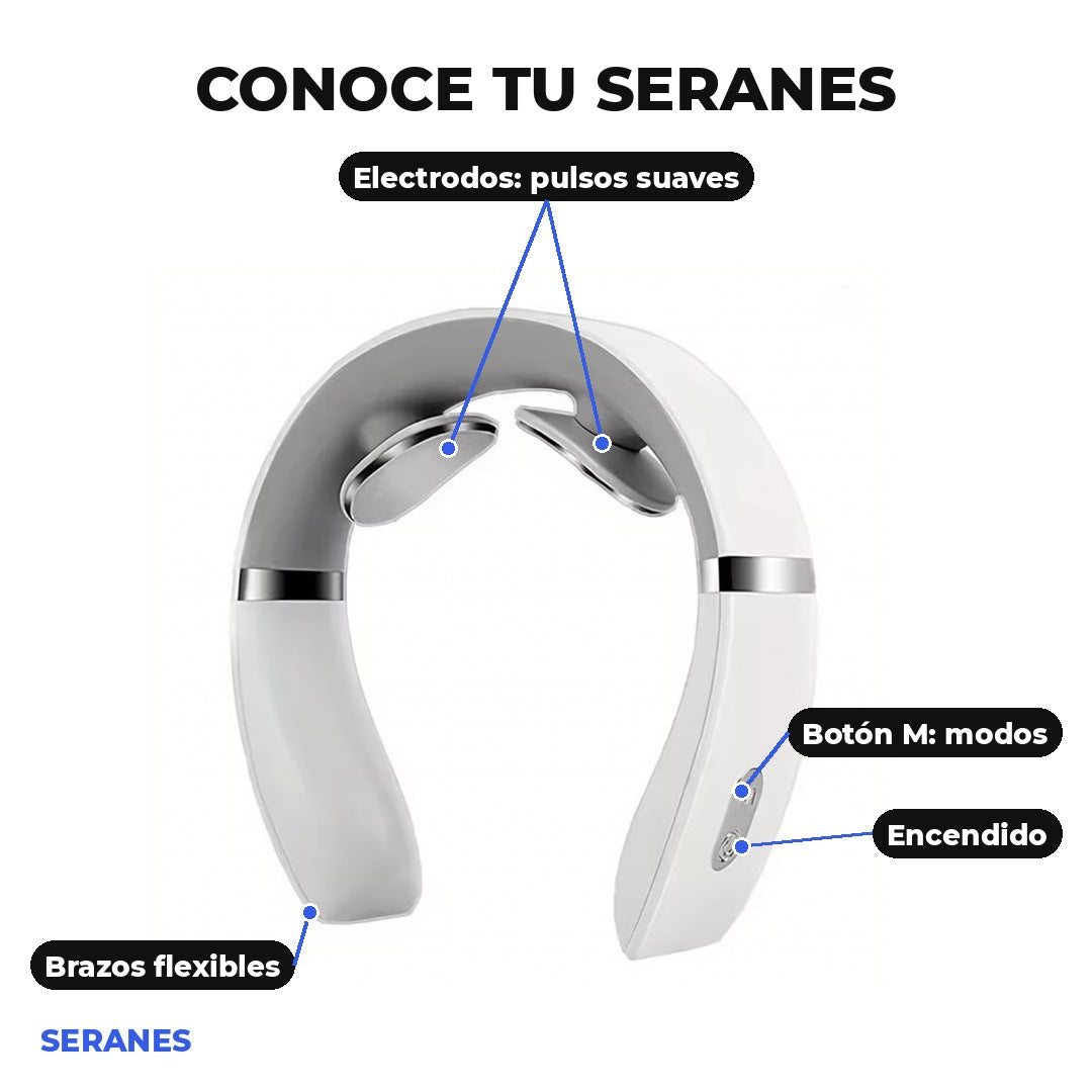 Conoce tu Seranes: electrodos, botón de modos, encendido y brazos flexibles